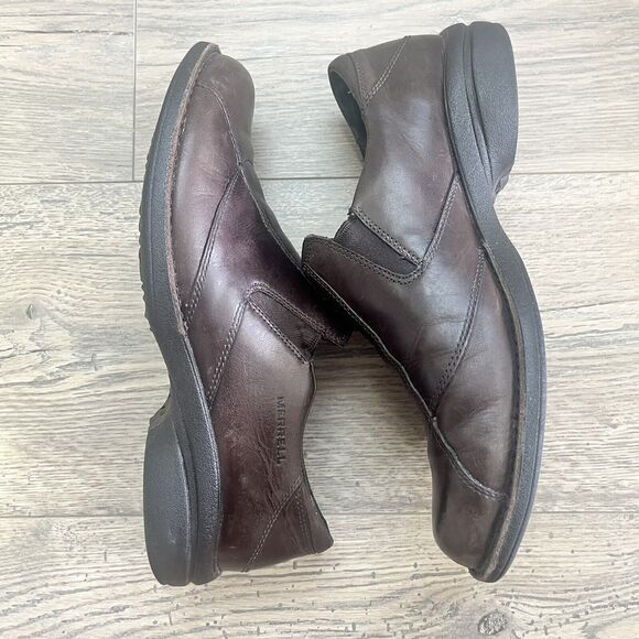 Merrell Captiva Women's Size 8 Shoes Brown Leather Slip On Comfort Loafers - Picture 6 of 8